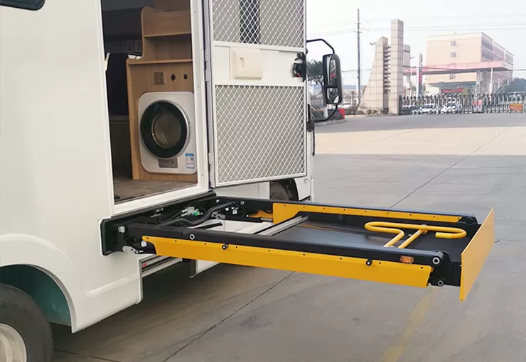 uvl 1650max wheelchair lift installed on vehicle beam 2