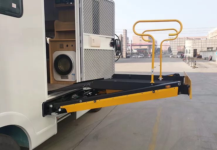 uvl 1650max wheelchair lift installed on vehicle beam 4