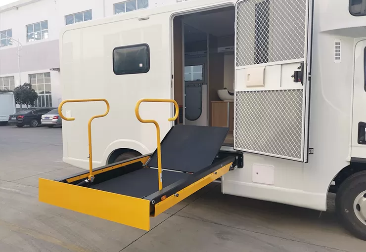 uvl 1650max wheelchair lift installed on vehicle beam 6