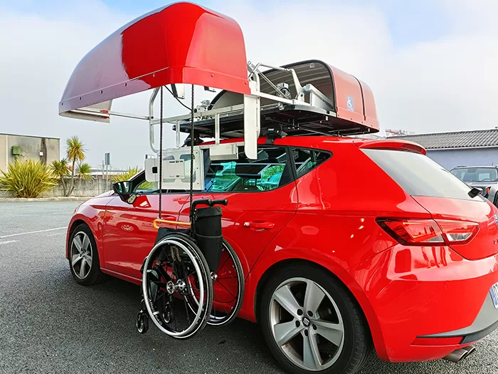 Principio di funzionamento del dispositivo di archiviazione della sedia a rotelle sul tetto